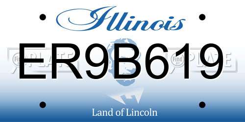 ER9B619 Illinois License Plate