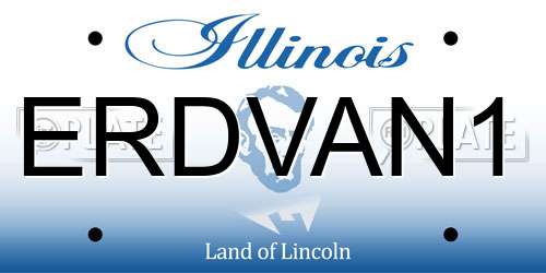 ERDVAN1 Illinois License Plate