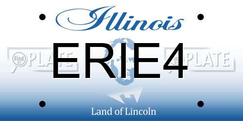 ERIE4 Illinois License Plate