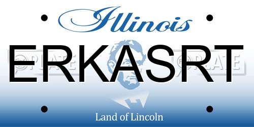 ERKASRT Illinois License Plate