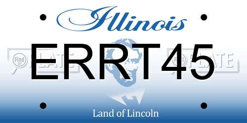 ERRT45 Illinois License Plate