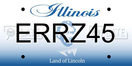 ERRZ45 Illinois License Plate