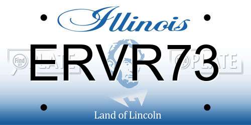 ERVR73 Illinois License Plate