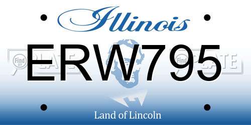 ERW795 Illinois License Plate