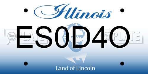 ES0D4O Illinois License Plate