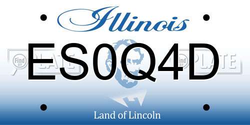ES0Q4D Illinois License Plate