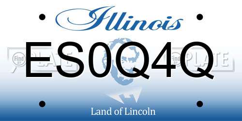 ES0Q4Q Illinois License Plate