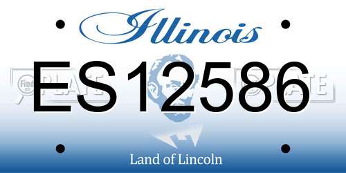 ES12586 Illinois License Plate