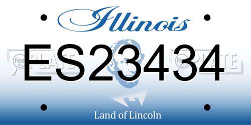 ES23434 Illinois License Plate