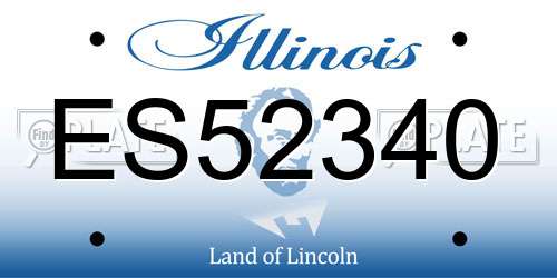 ES52340 Illinois License Plate