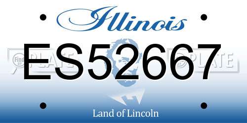 ES52667 Illinois License Plate