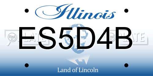 ES5D4B Illinois License Plate
