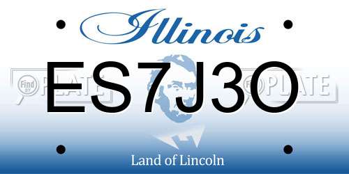 ES7J3O Illinois License Plate