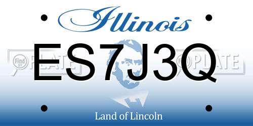 ES7J3Q Illinois License Plate