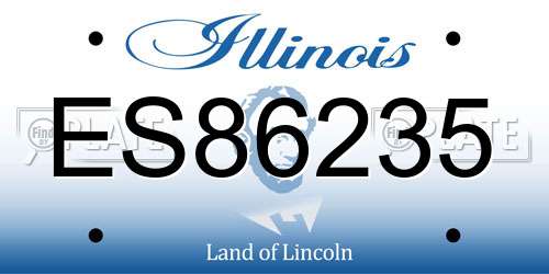 ES86235 Illinois License Plate