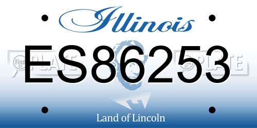 ES86253 Illinois License Plate