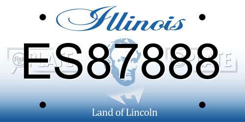 ES87888 Illinois License Plate