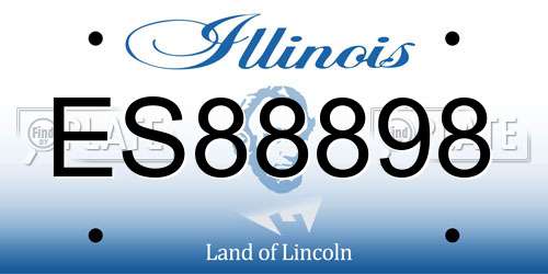 ES88898 Illinois License Plate