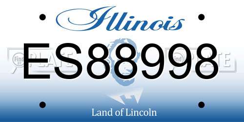 ES88998 Illinois License Plate