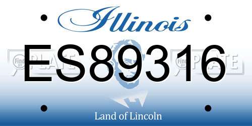 ES89316 Illinois License Plate