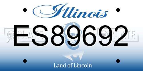 ES89692 Illinois License Plate