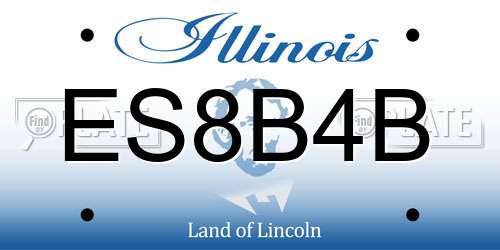 ES8B4B Illinois License Plate