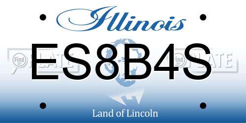 ES8B4S Illinois License Plate