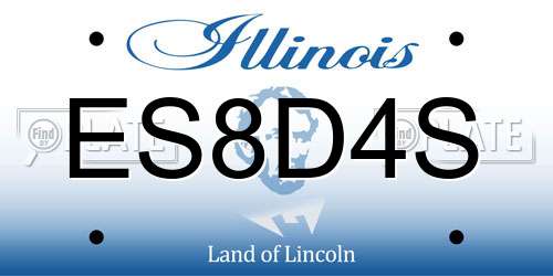 ES8D4S Illinois License Plate