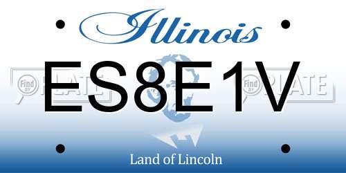 ES8E1V Illinois License Plate