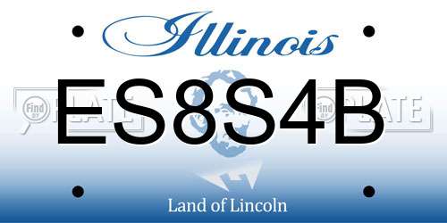 ES8S4B Illinois License Plate