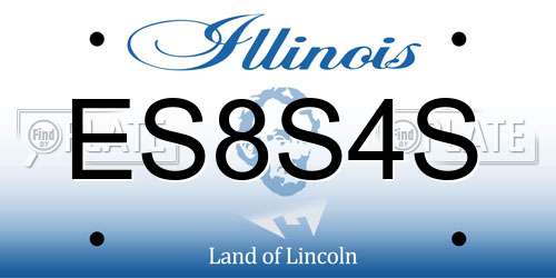 ES8S4S Illinois License Plate