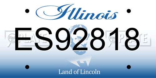 ES92818 Illinois License Plate