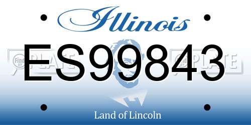 ES99843 Illinois License Plate