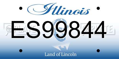 ES99844 Illinois License Plate