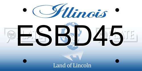 ESBD45 Illinois License Plate