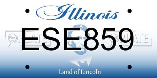 ESE859 Illinois License Plate