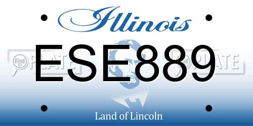 ESE889 Illinois License Plate