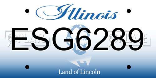 ESG6289 Illinois License Plate