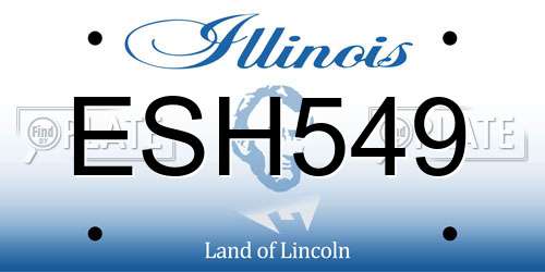 ESH549 Illinois License Plate