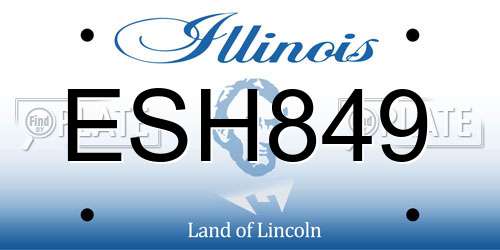 ESH849 Illinois License Plate