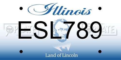 ESL789 Illinois License Plate