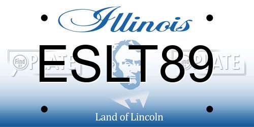 ESLT89 Illinois License Plate