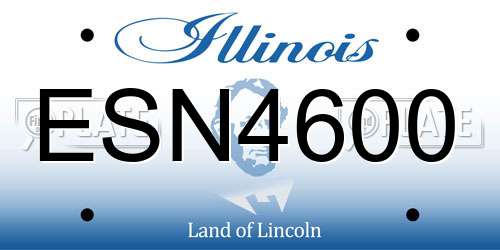 ESN4600 Illinois License Plate