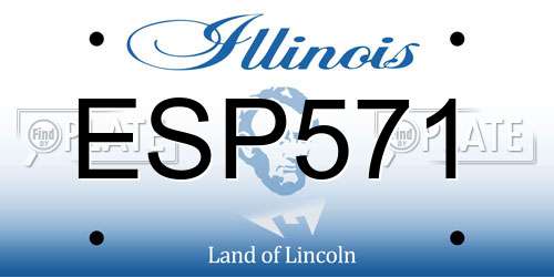 ESP571 Illinois License Plate
