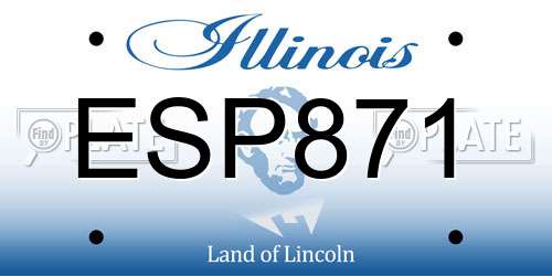 ESP871 Illinois License Plate
