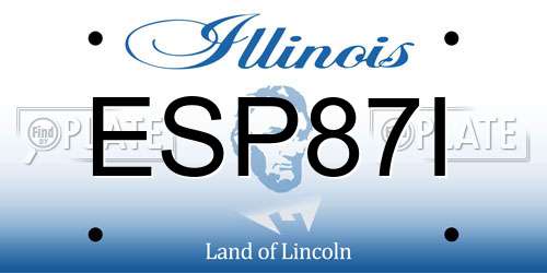 ESP87I Illinois License Plate