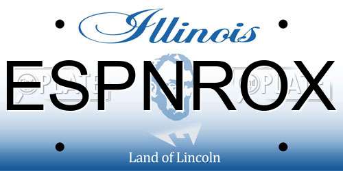 ESPNROX Illinois License Plate