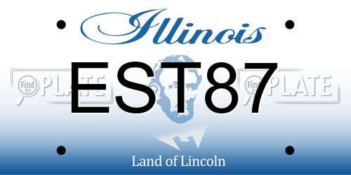 EST87 Illinois License Plate