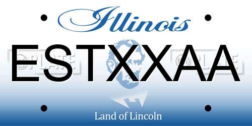 ESTXXAA Illinois License Plate