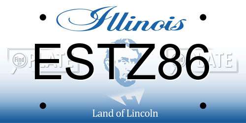ESTZ86 Illinois License Plate